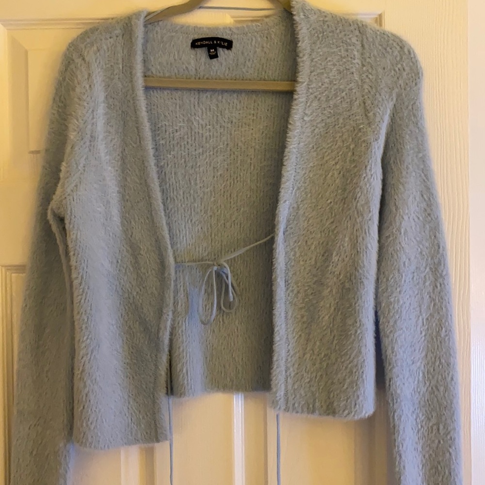 Kendall and Kylie fluffy tie shirt